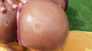 Big Ass Latina Diabella Eclair Sucks Cock in Pink Bikini