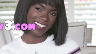 Petite Ebony MILF Ana Foxxx Striptease and Solo Masturbation