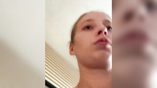 Tattooed Blonde Amateur Solo Posing and Taking Selfies