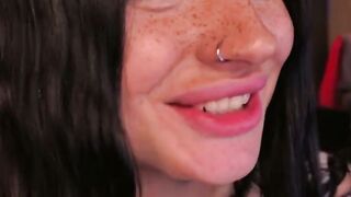 Tattooed Brunette with Piercings Delivers Passionate POV Blowjob