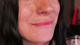 Tattooed Brunette with Piercings Delivers Passionate POV Blowjob