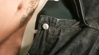 Michael Stefano Rubs Big Dick Through Jeans in Solo Masturbation