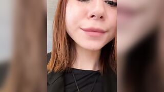 POV Redhead Beauty Strips and Teases in Elevator for Intense Solo Play