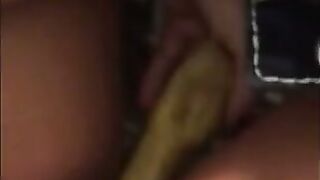 Amateur Girl Publicly Masturbates with a Banana on a Plane