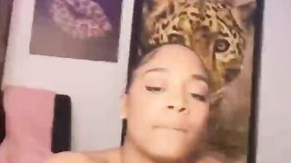 Ebony slut get facial after hard pounding with white cock 2
