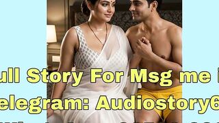 Indian Wife in White Saree with Shirtless Husband in Bedroom