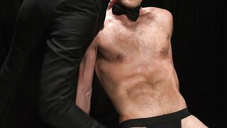 Mature Suit Man Dominates barely legal Hairy Boy in Bowtie