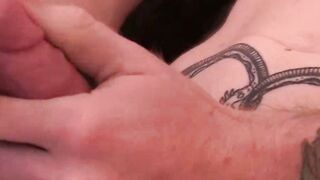 Bearded Dom Ty fucks dirty butt plugs while jerking his pierced cock