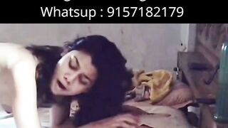 Desi Girl on All Fours Deep Throats in Bedroom