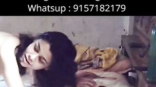 Desi Girl on All Fours Deep Throats in Bedroom