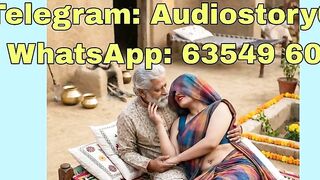 Mature Indian Couple Intimate Moment in Colorful Saree and Kurta