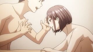 1XBET Anime: Blushing Woman in Purple Bra and Man