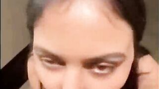 Cute Indian Girl Deepthroats Cock in Pigtails