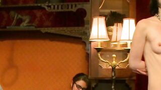 Alani Pi Deepthroat Hard Cock at Kink Party House Slaves Orgy