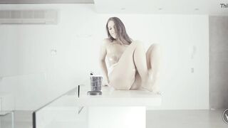 ANGELA WHITE - Big Tit Solo Masturbation with Ice Cream Play