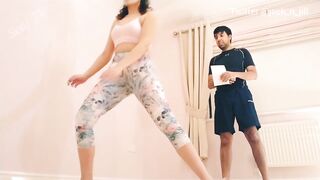Teenagers inside yoga leggings tricked and used by her pervert