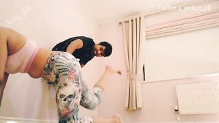 Teenagers inside yoga leggings tricked and used by her pervert