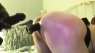 cougar Old Lady Squirts while Double Satisfaction Sex Toys Fully Penetrate her