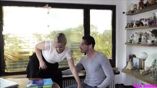 EVA ENGEL: Italian stallion fucks blonde milf at language lesson