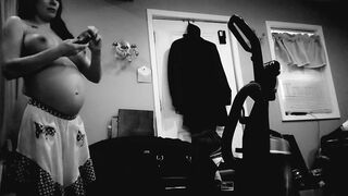 Pregnant Nude Housekeeper. Nude Fixing & Cleaning no Sex inside