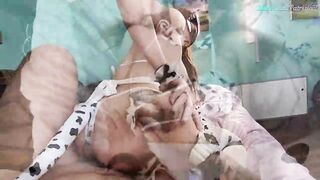 babe Deepthroats, Hard Fucks, Gets Slaps and Cum on Huge