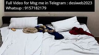 Indian Girl Deepthroats Black Cock on White Bed