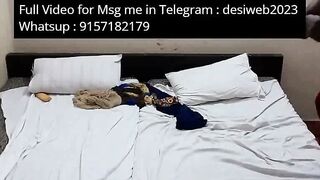Indian Girl Deepthroats Black Cock on White Bed