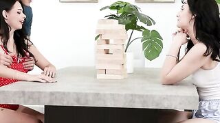 Casting Couch Teen Sucks Cock During Freeuse Games with Cumshot