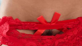 Vivianne Desilva Opens Valentine Gift & Deepthroats Big Cock in Red Lace