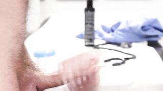 TS Nurse Jade Venus Helps Brunette Sperm Donor Cum Fast with Blowjob
