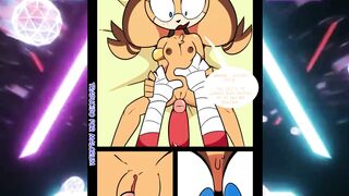 Knuckles Deepthroats Sticks Cock in Hardcore Furry Comic Sex