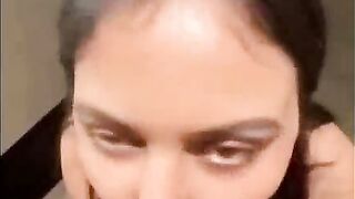 Indian Girl Deepthroats Cock at Dinner Table with Pigtails