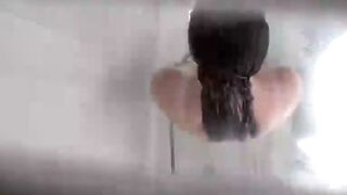 Caught Blonde Girl Masturbating in Shower POV