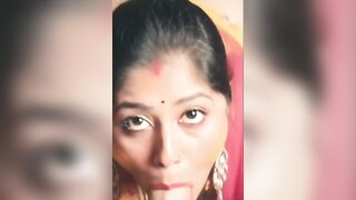 Kanpur Married Indian Bhabhi Deepthroat Blowjob with Red Bindi