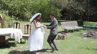 Hot Bride Gets Railed in Wedding Dress While Husband Watches