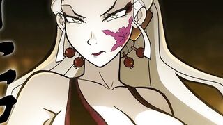 Upper Moon Meeting Hentai 1 - Anime Demoness with Cherry Blossom Tattoo