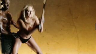 Blonde MILF Ella Knox Poses Naked After Workout with Black Guy