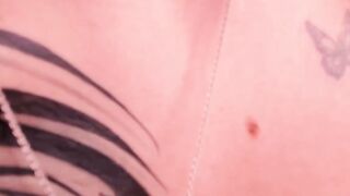 Tattooed Shemale With Pink Hair Deepthroats Cock And Gets Creampied