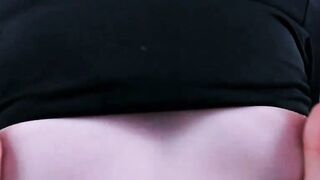 Brunette TS Webcam Girl Teases Huge Ass with Vibrator Near Christmas Tree