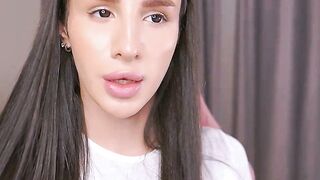 Tattooed TS Babe Masturbates with Massive Dildo POV