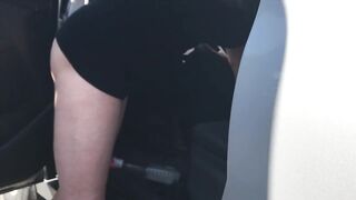 mom Public Carwash no Lingerie Short Dress Heels