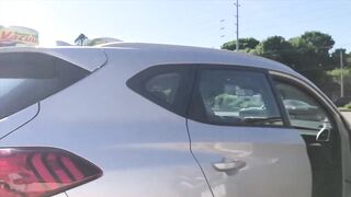 mom Public Carwash no Lingerie Short Dress Heels