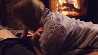 Sex by Fireplace from Real Lovers BonnieAlex.