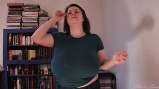 Long Boob Tit Drop Blue Shirt