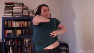 Long Boob Tit Drop Blue Shirt