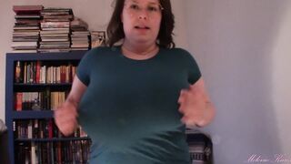 Long Boob Tit Drop Blue Shirt