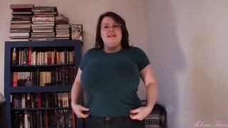 Long Boob Tit Drop Blue Shirt