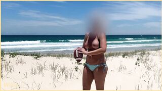 Fiance Shows Melons on Outside Beach | best Titties on
