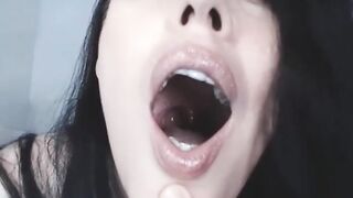 Close up point of view Cum on my Gorgeous Lips