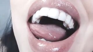 Close up point of view Cum on my Gorgeous Lips